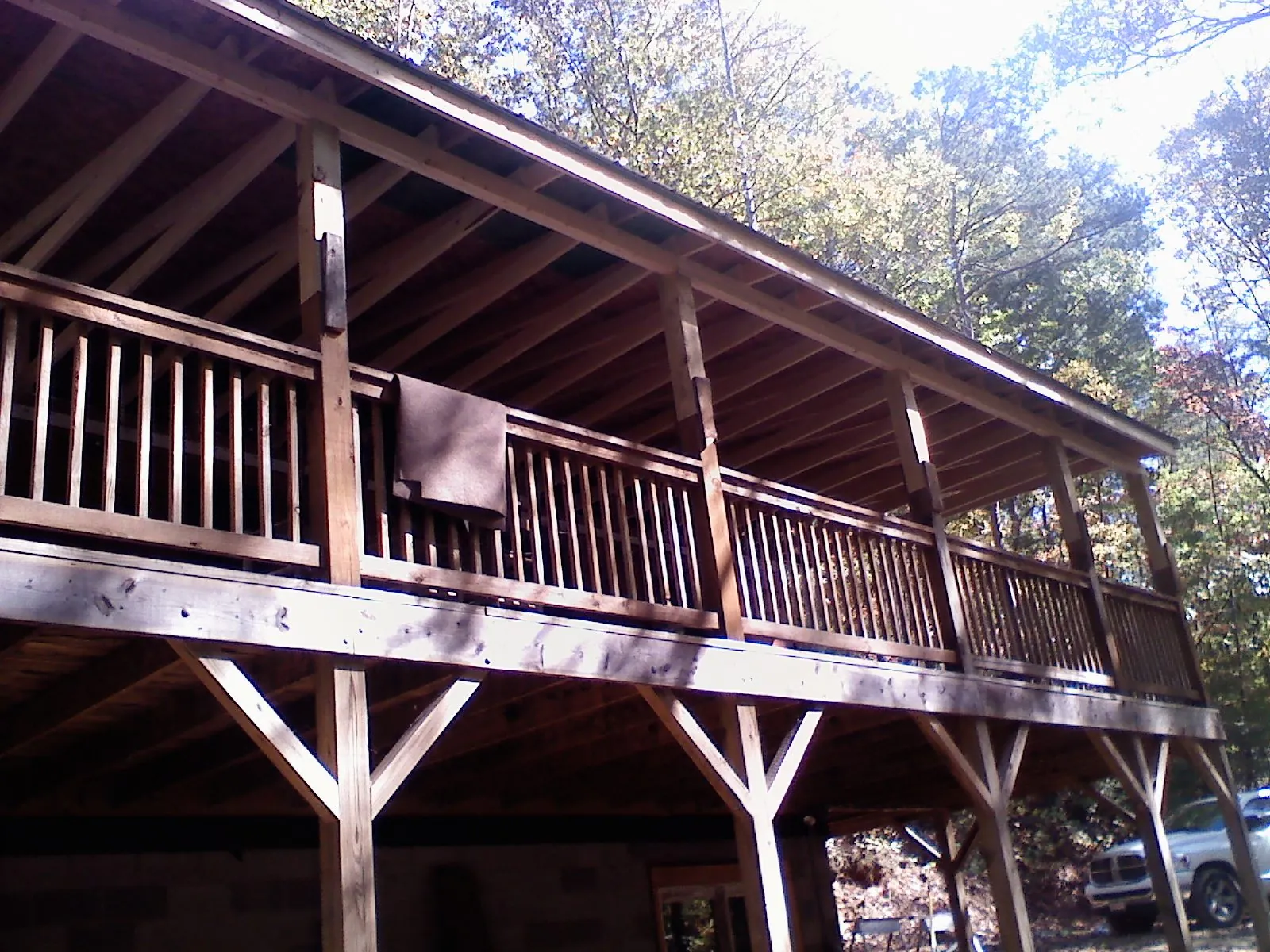 Timber framing under a new elevated porch and deck — Roof Leak Repair in Worthington by Roofing Brothers
